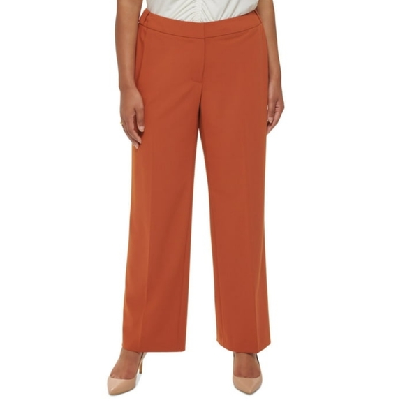 Calvin Klein Pants - Calvin Klein Women's Orange Highline Tapered Straight Leg Pants Sz 16W NWT